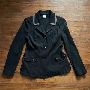 Cabi Charcoal Ponte Knit Crew Blazer